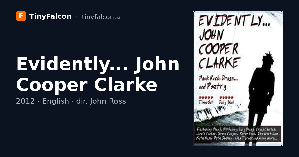 Evidently... John Cooper Clarke