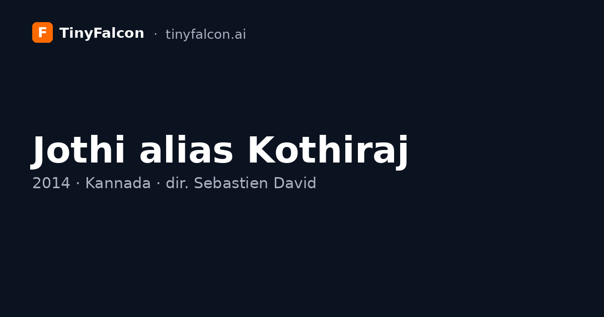 Jothi alias Kothiraj